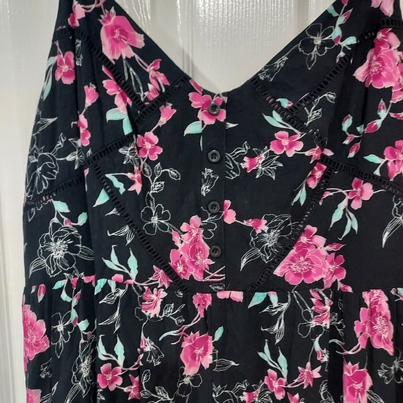 Torrid Black Floral Challis Midi Dress in Size 2 - 18/20 - Picture 5 of 16